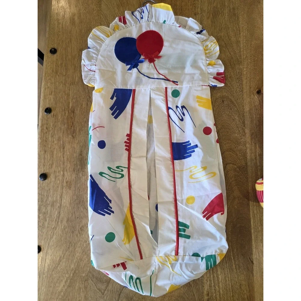 Vintage 90s Baby Decor Nursury Mobile Diaper Sack Circus Primary Colors